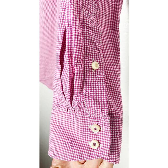 Ted Baker Endurance Mens Long Sleeve Button Down Shirt Red White Gingham Paisley - Picture 4 of 11